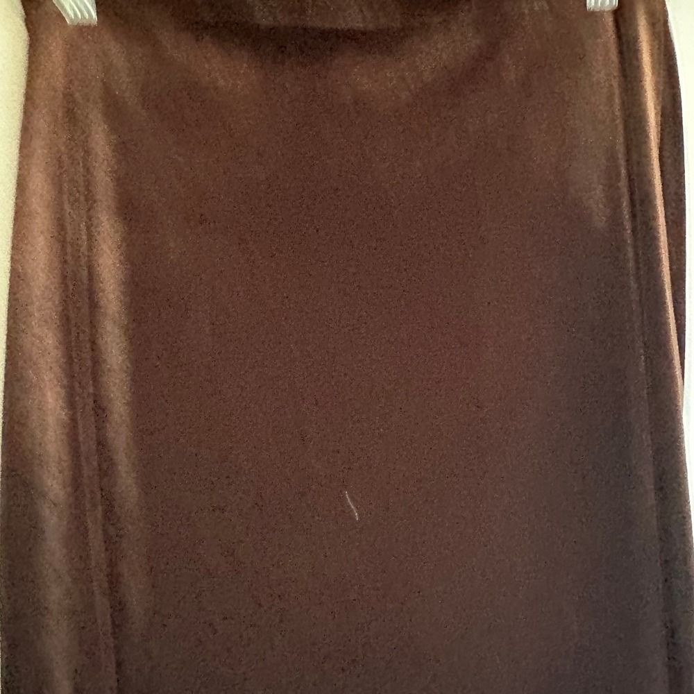 Vintage Express Tricot Brown Velvet Maxi Skirt Size M Stretch 90s Y2K Long Skirt - Picture 3 of 5